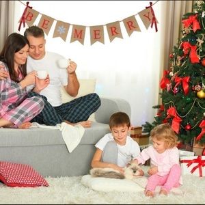 Be Merry Christmas Burlap Banner